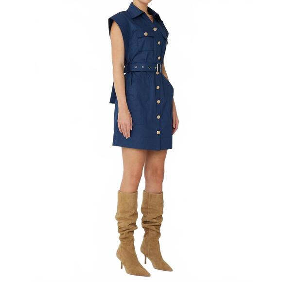 NEW JS71 mason mini dress in navy - Picture 2 of 3